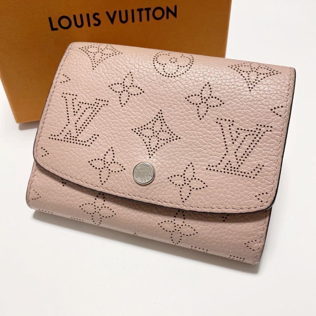 ★LOUIS VUITTON 二つ折り財布 ポルトフォイユ イリス マグノリア マヒナ レザー M62541【鑑定済み 本物保証】_画像1