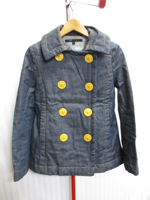 Mark Jacobs Denim coat SIZE4 with cotton Denim jacket Denim ground short coat Denim pea coat blouson 12272