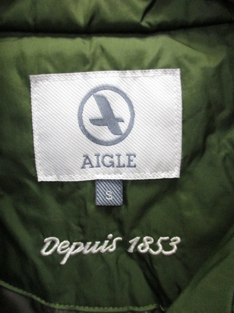 AIGLE　エーグル　ダウンコート　SIZE S　緑系　ダウンジャケット　アウトドアダウンウエア　ロングダウンジャンパー　ダウンアウター01102_画像4