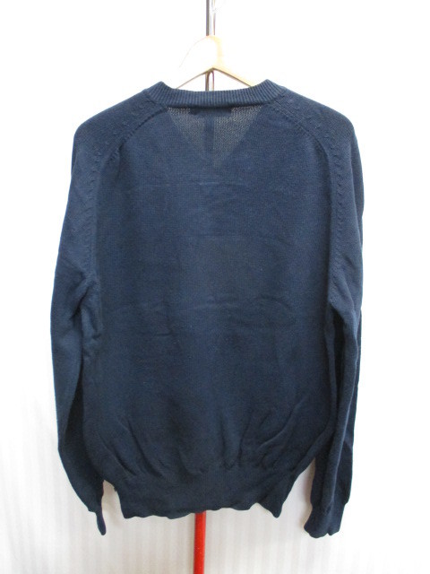 フレッドペリー　90s00sヴィンテージ　ロゴ刺繍セーター　メンズL　紺　ニットセーター　スポーツニットジャケット　トレーナー　01185_画像4