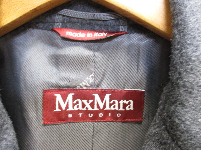 MAXMARA マックスマーラ ウールコート SIZE４０ グレー ショート丈ウールコート ウールジャケット Pコート ピーコート 01241の画像2