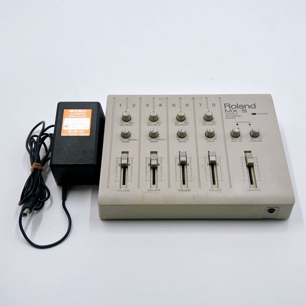1円～ Roland mx-5 8ch mixer (stereo x4) ミキサー_画像1