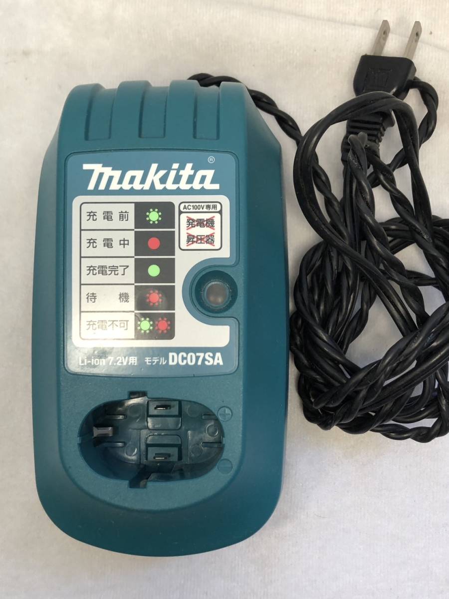 【R50119-7】 makita マキタ 充電器 DC07SA / バッテリー BL-7010 セット 純正品_画像4