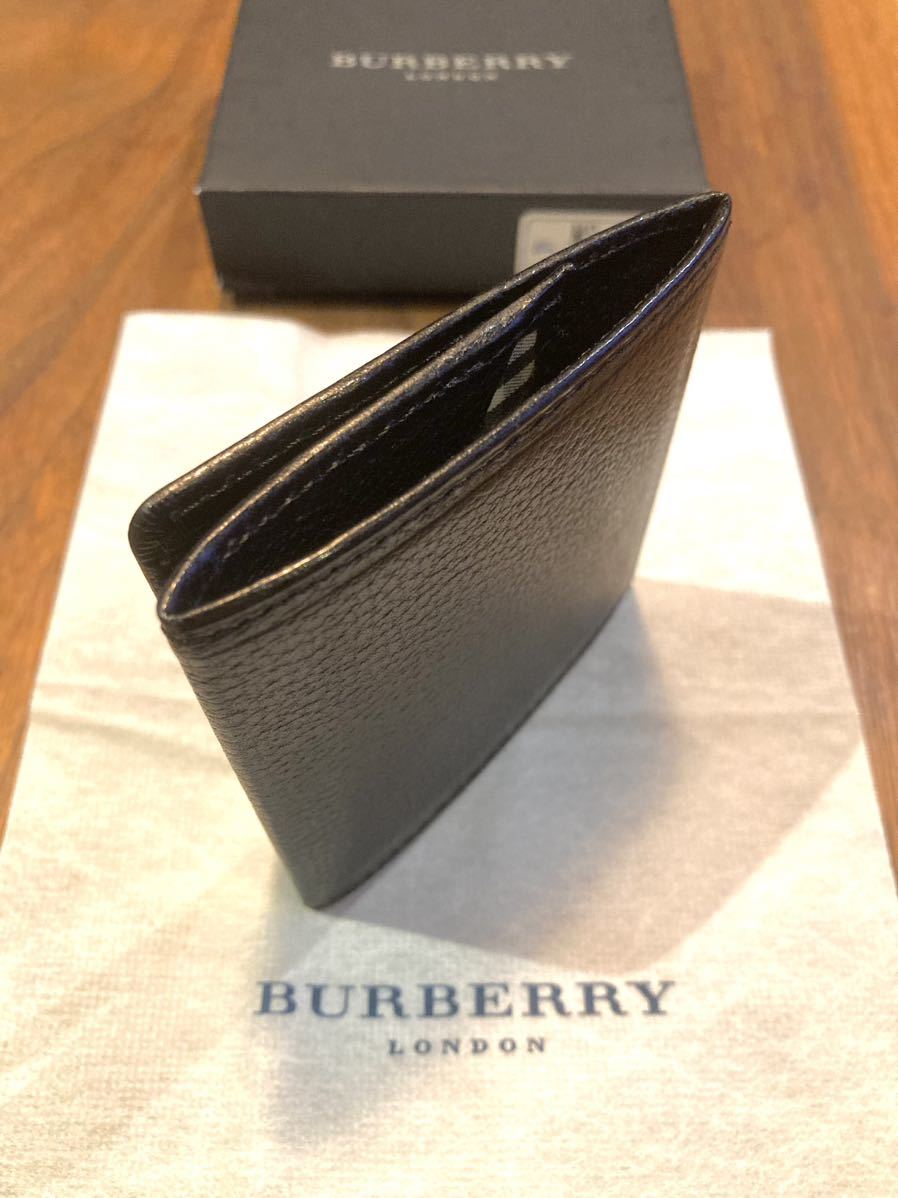 ◆ 未使用品 ◆ BURBERRY バーバリー ブラックレザー コインケース 財布 小銭入れ ノバチェック 黒_画像6