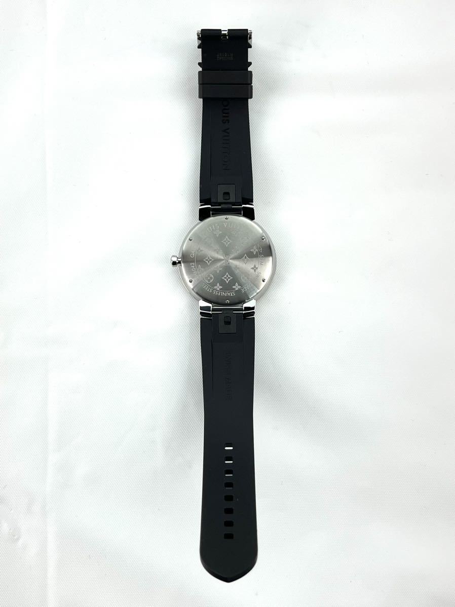 美品 LOUIS VUITTON ルイ・ヴィトン タンブールスリムGM 11Pダイヤ QA145 ブラック ウォッチ 腕時計_画像7