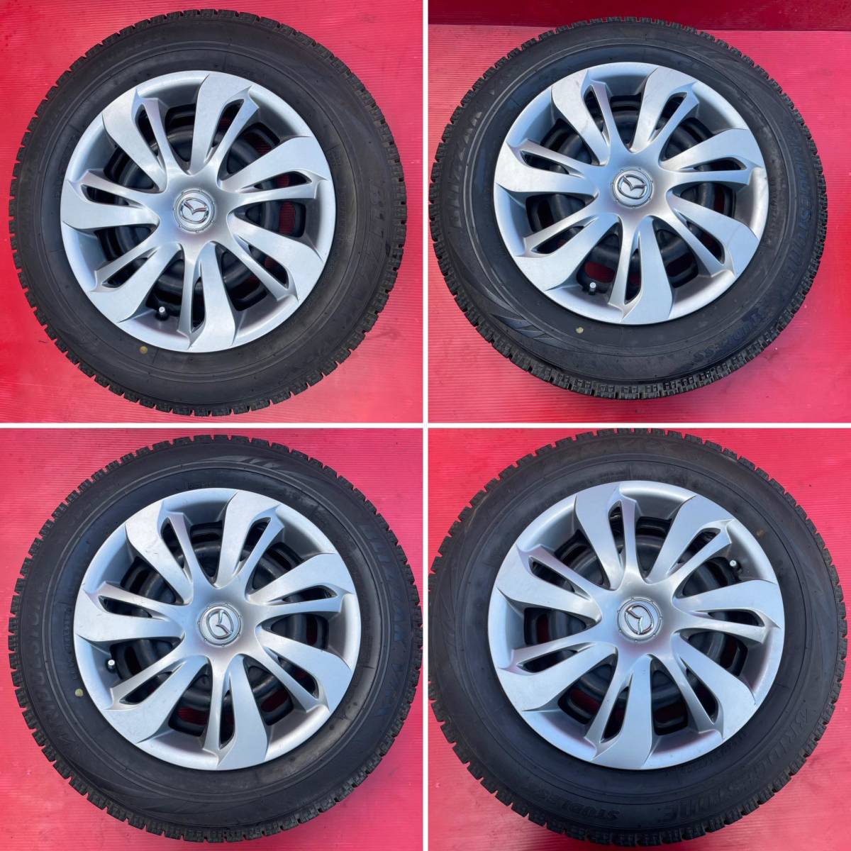 マツダ純正15インチ 鉄ホイール タフ スタッドレスタイヤ付き185 マツダ純正15インチ 鉄ホイール タフ スタッドレスタイヤ付き185