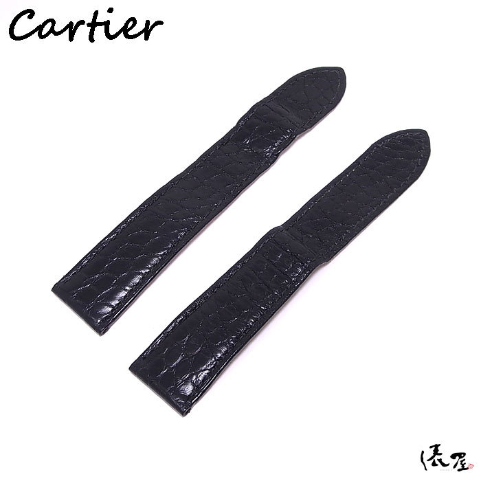 【カルティエ】純正ベルト 20.5mm ブラック メンズ 正規品 Cartier 俵屋 PR50076_画像1