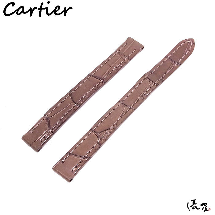 【カルティエ】純正ベルト 10mm ブラウン系 クロコ 正規品 Cartier 俵屋 PR50041