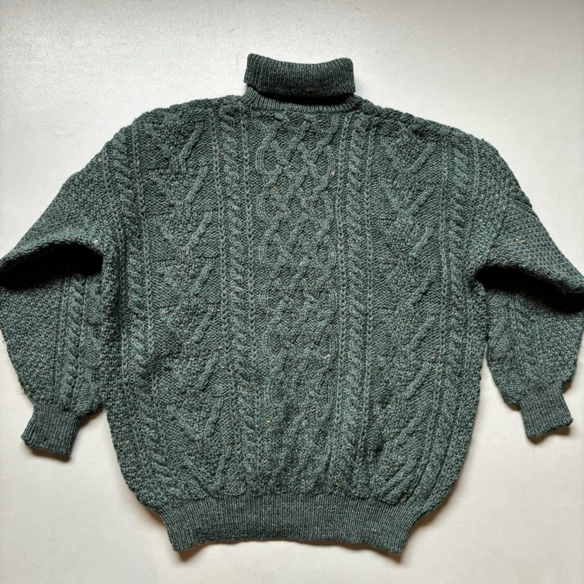 turtleneck fisherman knit sweater “ネップ混” “pure new wool100%” タートルネックニットセーター ピュアニューウール100%_画像5