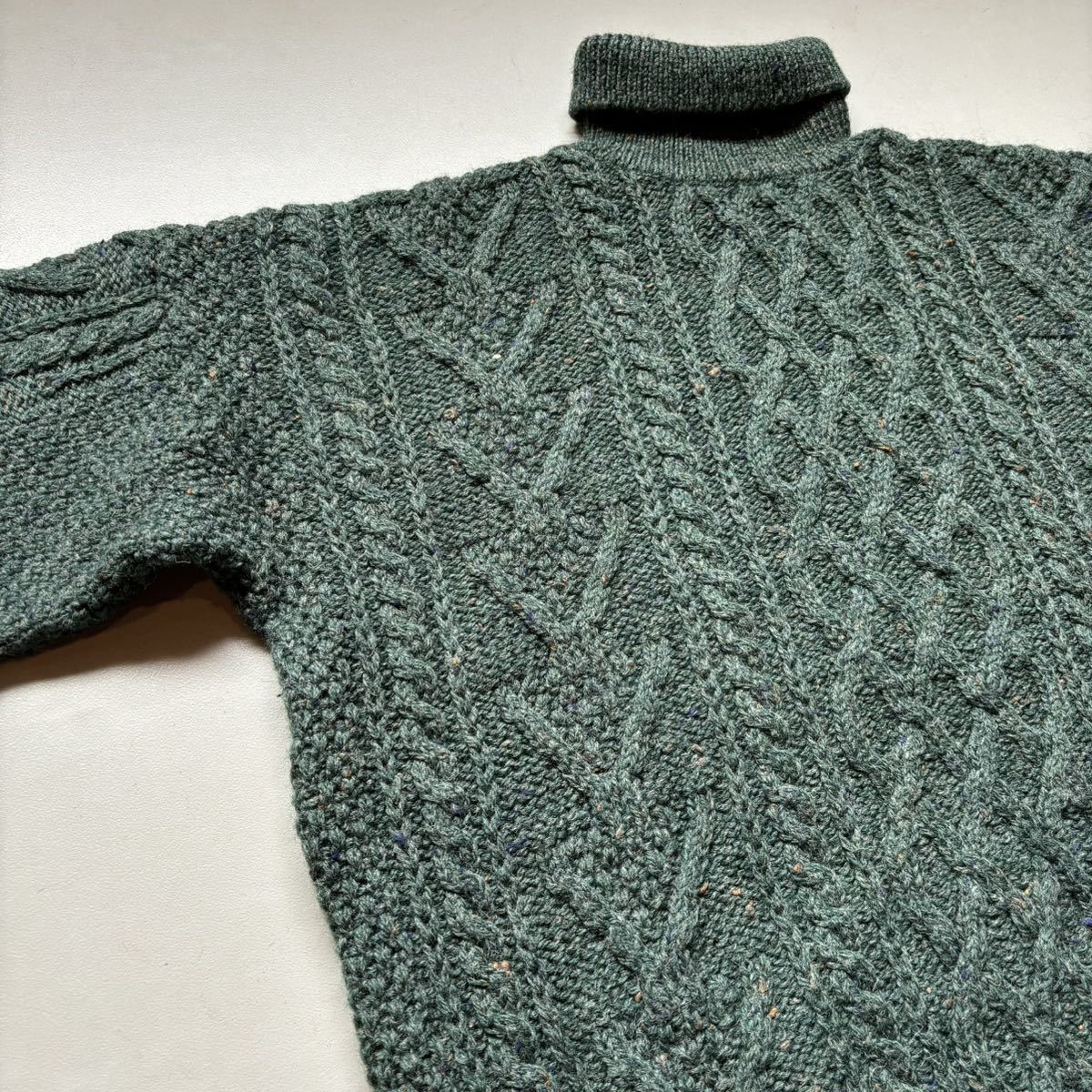 turtleneck fisherman knit sweater “ネップ混” “pure new wool100%” タートルネックニットセーター ピュアニューウール100%_画像3