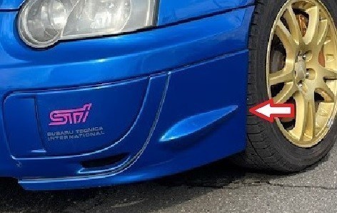 各色あります スバル 純正品 インプレッサ GDB WRX STI C～E型 フロント エアダムスカート 左右セット コーナーリップ フロントサイド 涙目_画像6