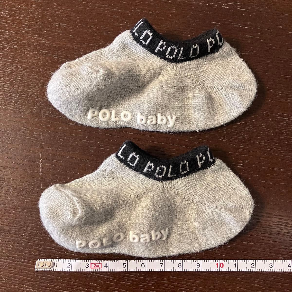 POLO baby ポロ　ポロベビー　靴下　グレー　ソックス　ロゴ　スニーカー