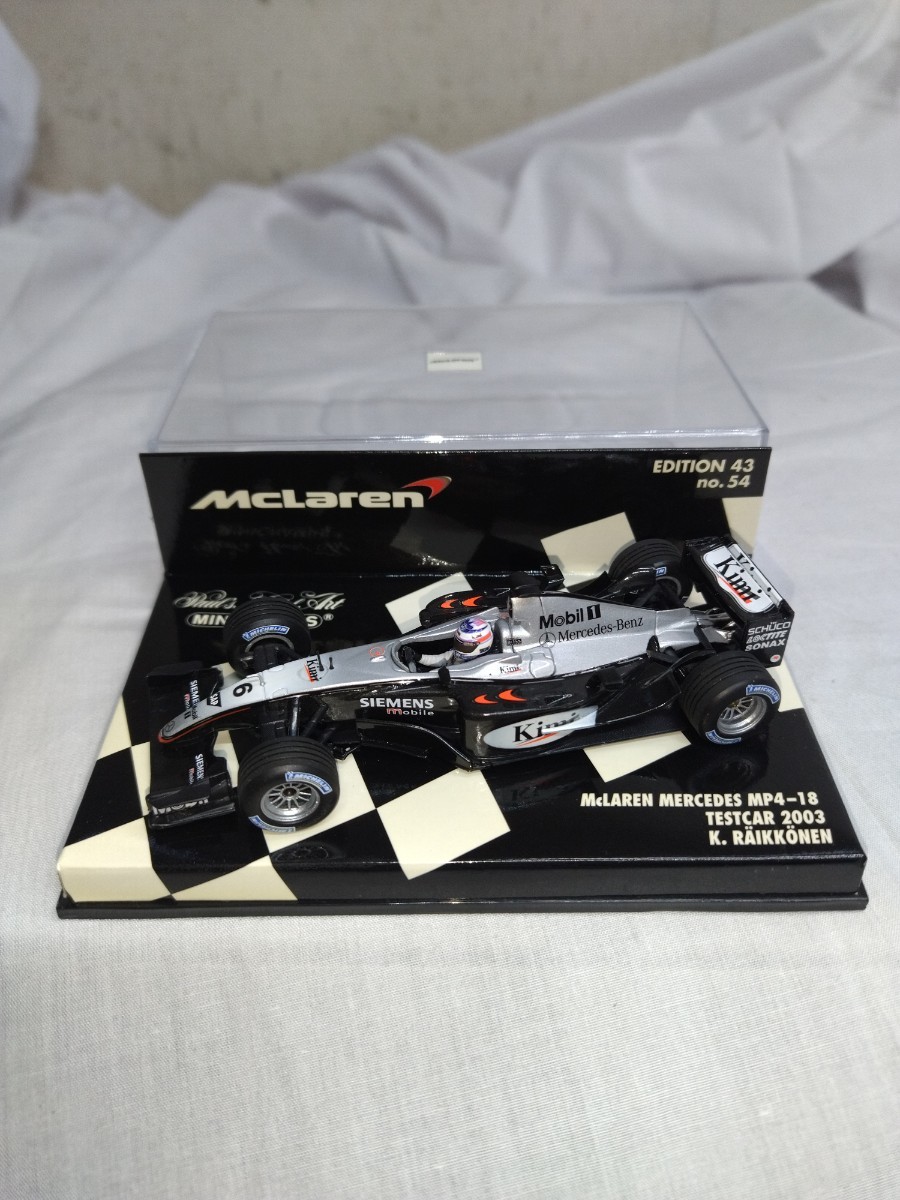 ミニチャンプス 1/43 McLaren Mercedes MP4-18 Testcar 2003 K.Raikkonen マクラーレン メルセデス K.ライコネン MINICHAMPS_画像1