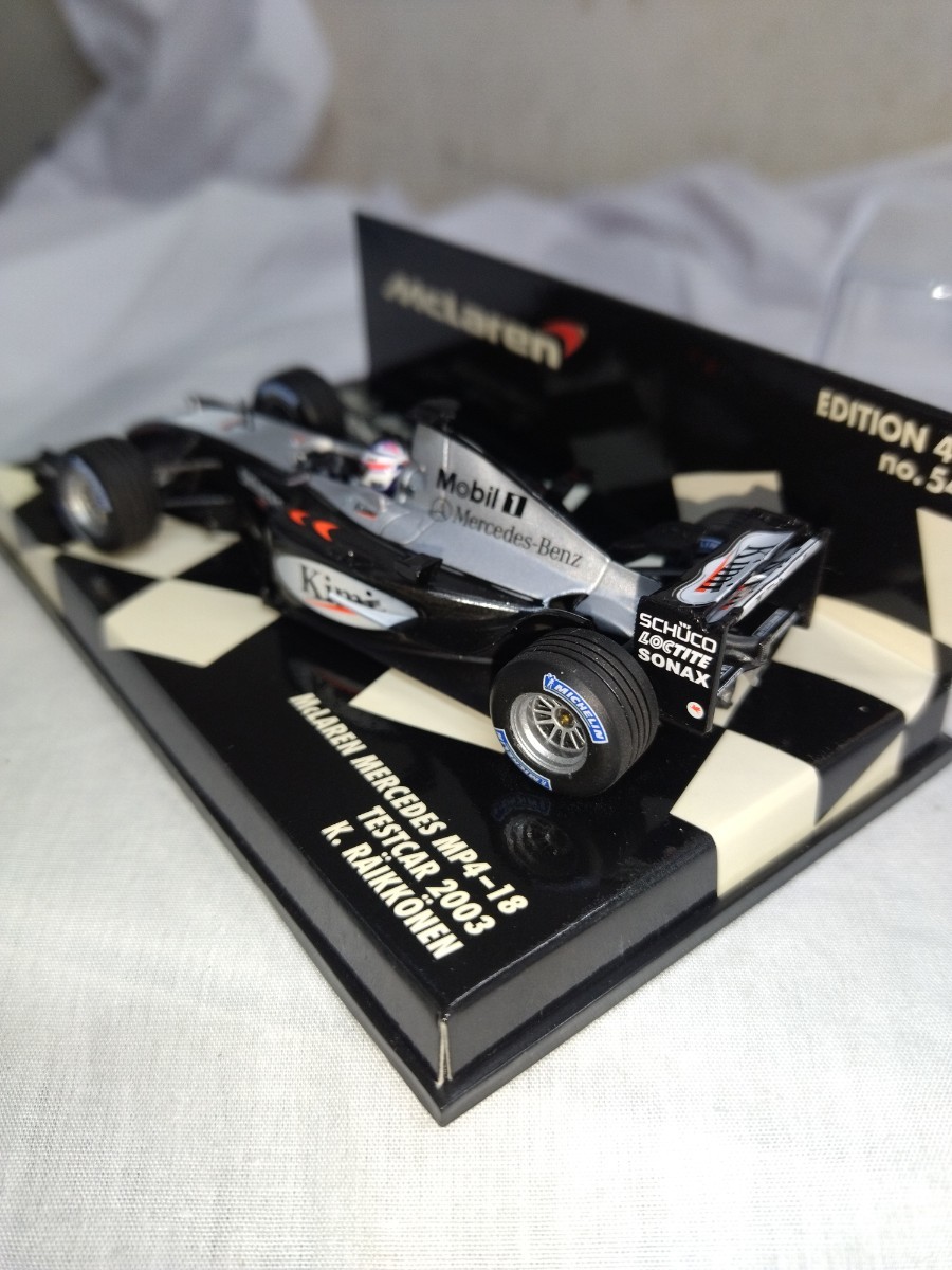 ミニチャンプス 1/43 McLaren Mercedes MP4-18 Testcar 2003 K.Raikkonen マクラーレン メルセデス K.ライコネン MINICHAMPS_画像6