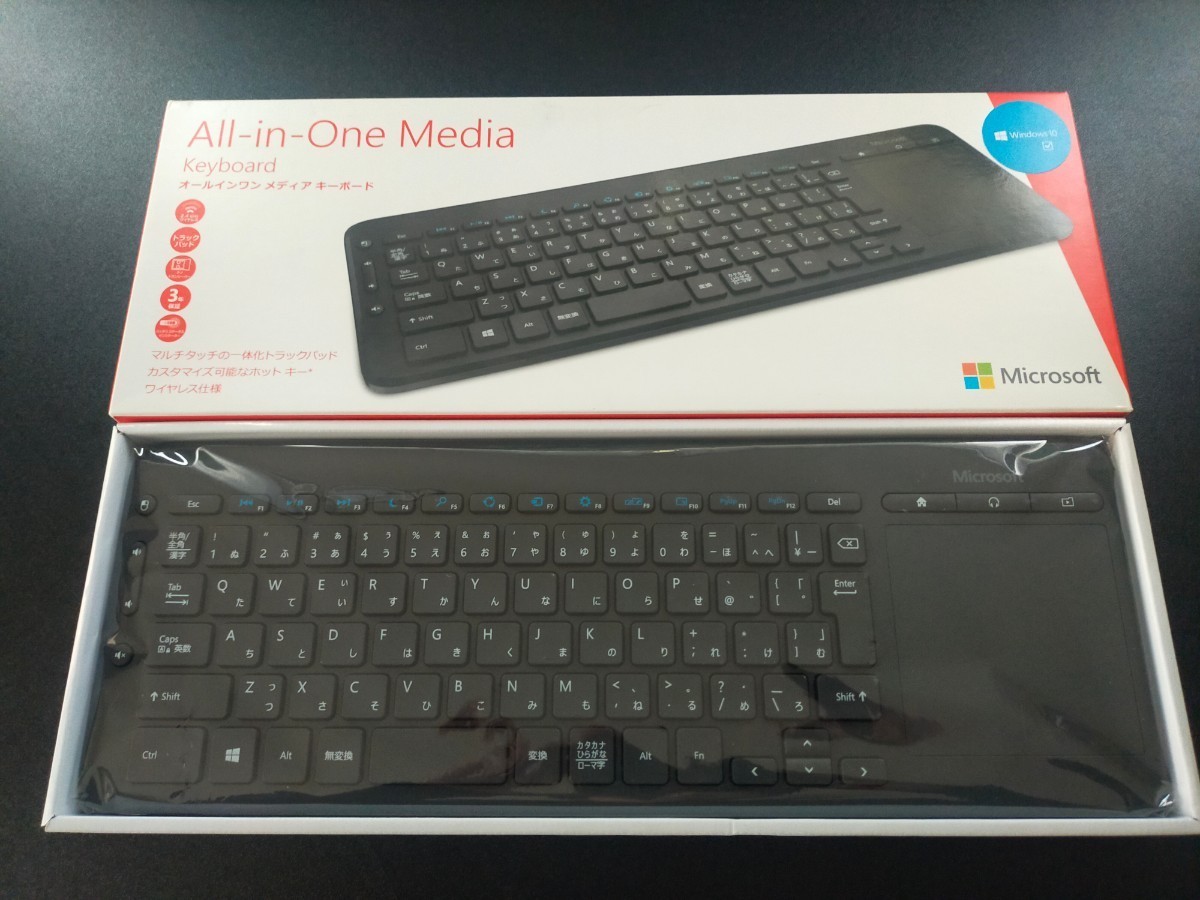 【美品】マイクロソフト オールインワン メディア キーボード Microsoft All in One Media Keyboard ワイヤレス トラックパッド_画像1