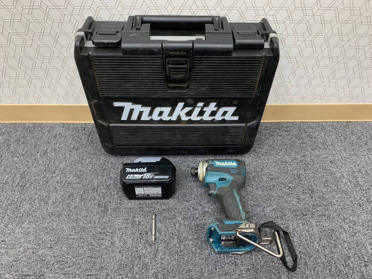 【GY-6005TY】makita マキタ 充電式インパクトドライバ TD171DRGX ※動作確認済み 本体 バッテリー×1 収納ケース付 18V 電動工具 DIY用品_画像1