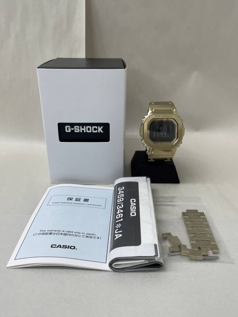 【MMY-2885AR】1円スタート「稼働品」CASIO G-SHOCK GMW-B5000GD-9JF カシオ ジーショック 腕時計 コマ付 デジタル ゴールド 電波ソーラー_画像1