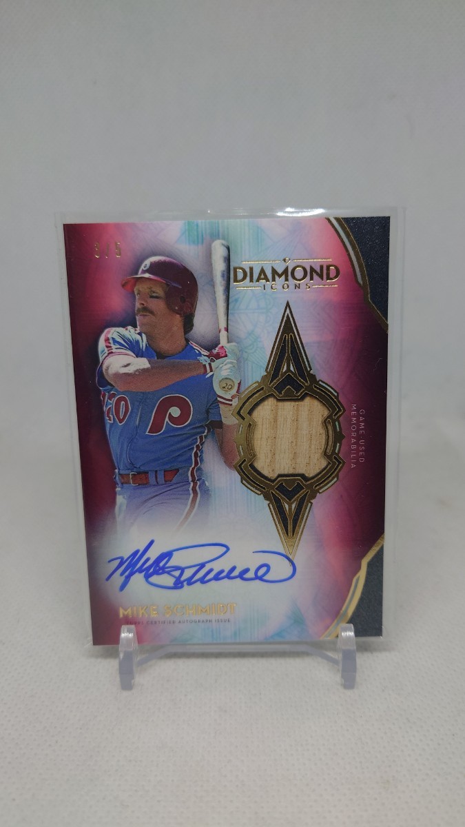 【5枚限定】 2021 Topps Diamond Icons Mike Schmidt Auto Game Used Bat 3/5 MLB Phillies HOF Legend Autograph 最高級版 直書き 実使用_画像1