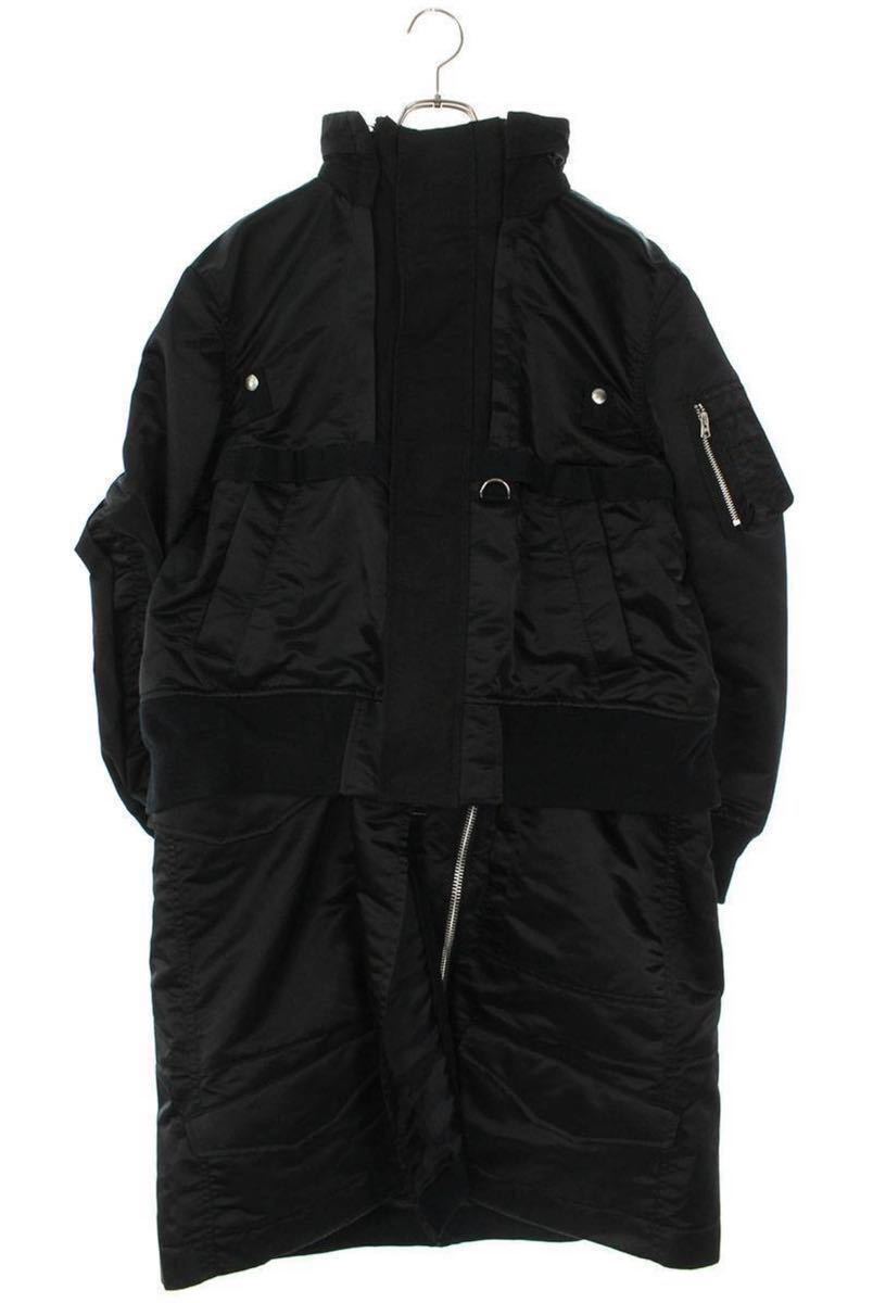 Sacai Nylon TWILL Mix Coatドッキングナイロンコート22-02706M 黒