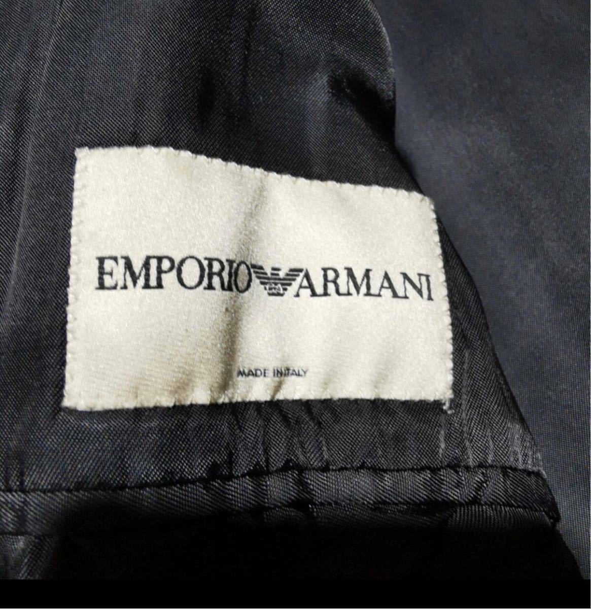 【エンポリオアルマーニ EMPORIO ARMANI】ラグジュアリー漂うロング チェスターコート ブラック 46 M_画像8