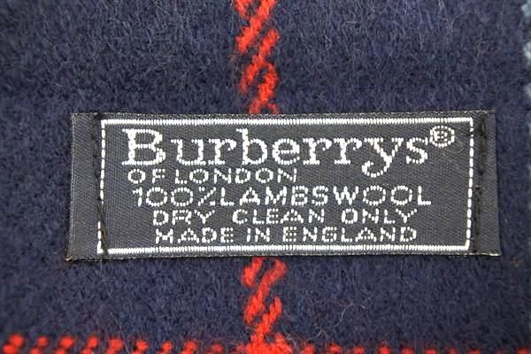 1円 ■極美品■ Burberrys バーバリーズ ノバチェック ウール フリンジ マフラー ストール ショール レディース メンズ ネイビー系 AS8573_画像4