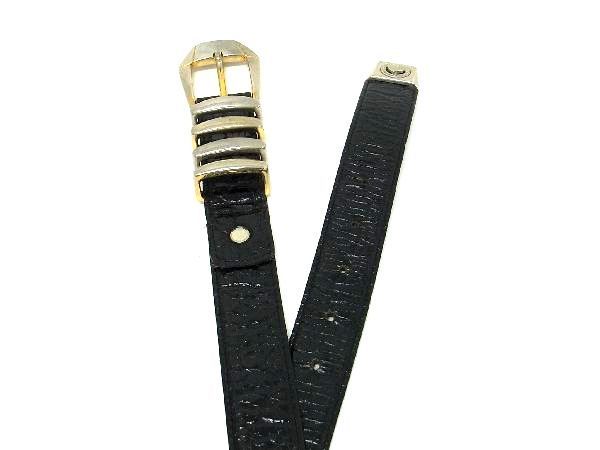 1円 ■美品■ GIANNI VERSACE ジャンニ ヴェルサーチ メデューサ レザー 表記サイズ 110/44 ベルト メンズ ブラック系 AT6682_画像3