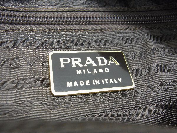 1円 PRADA プラダ B1467 テスートナイロン キルティング チェーン ショルダーバッグ トート 肩掛け レディース ブラウン系 AW0079_画像6