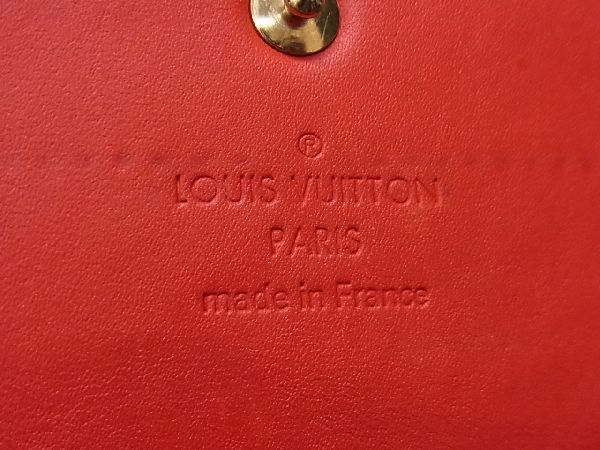 1円 LOUIS VUITTON ルイヴィトン M93634 モノグラムヴェルニ ポルトフォイユサラ 二つ折り 長財布 ウォレット オレンジサンセット AW0270_画像6