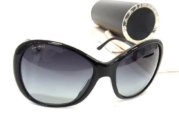 1円 ■極美品■ BVLGARI ブルガリ 8068-B-A 501/8G ラインストーン サングラス メガネ 眼鏡 レディース ブラック系 BF5034_画像1