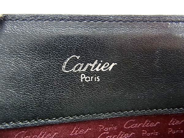 1円 ■美品■ Cartier カルティエ カボション レザー トートバッグ ショルダー メンズ レディース ブラック系 BH0401_画像6
