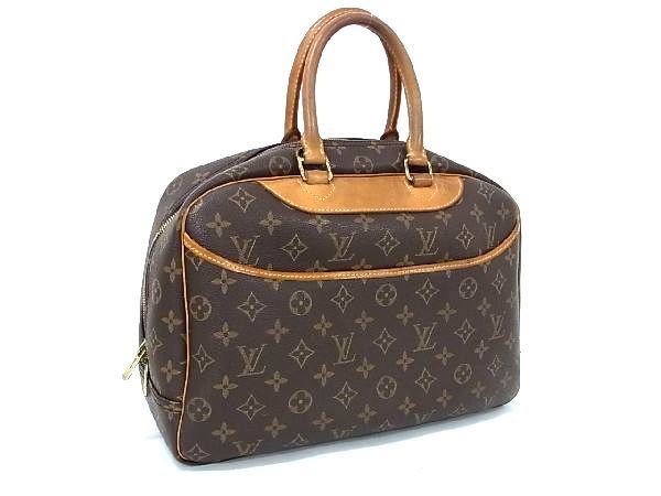 1円 LOUIS VUITTON ルイヴィトン M47270 モノグラム ドーヴィル ハンドバッグ トートバッグ レディース ブラウン系 BH0563_画像1