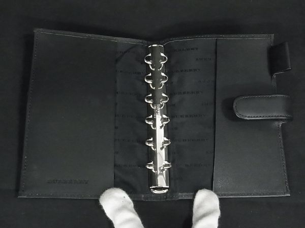 1円 ■美品■ BURBERRY バーバリー キャンバス チェック柄 6穴式 手帳カバー スケジュール帳 ステーショナリー ベージュ系 CC1272_画像4