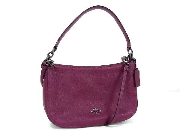 1円 ■極美品■ COACH コーチ 56819 レザー 2WAY ハンドバッグ ショルダー 斜め掛け レディース ワインレッド系 AU6182_画像1