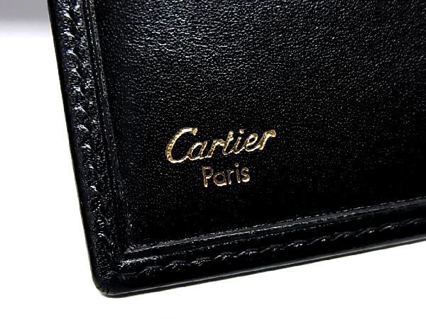 1円 ■極美品■ Cartier カルティエ パシャ レザー 二つ折り 長財布 ウォレット 札入れ 小銭入れ カード入れ メンズ ブラック系 BG6639_画像6