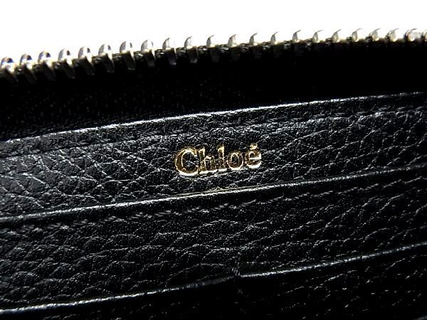 1円 Chloe クロエ パディントン レザー L字ファスナー 長財布 ウォレット 小銭入れ 札入れ レディース ブラック系 BH1010_画像5