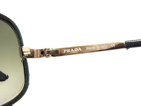 1円 PRADA プラダ SPR52B サングラス メガネ 眼鏡 メンズ レディース グリーン系 BH1025_画像4