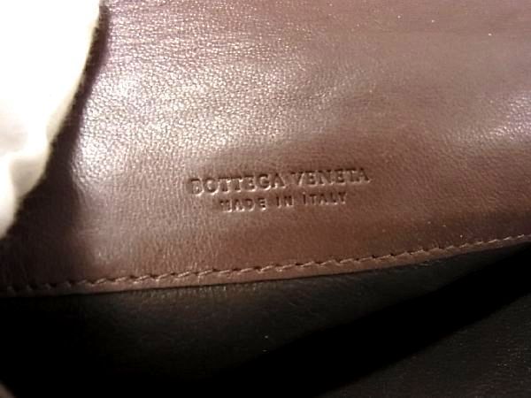 1円 BOTTEGA VENETA ボッテガヴェネタ イントレチャート レザー 二つ折り 長財布 ウォレット メンズ レディース ブラウン系 AU6906_画像6