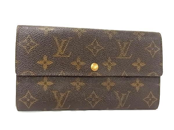 1円 LOUIS VUITTON ルイヴィトン M61725 モノグラム ポシェット ポルトモネ クレディ 二つ折り 長財布 ウォレット ブラウン系 DA5935_画像1