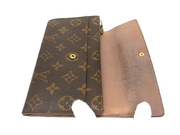 1円 LOUIS VUITTON ルイヴィトン M61725 モノグラム ポシェット ポルトモネ クレディ 二つ折り 長財布 ウォレット ブラウン系 DA5935_画像3