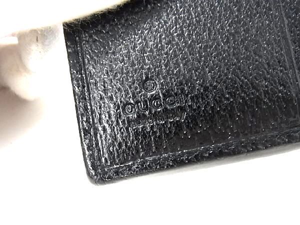 1円 ■美品■ GUCCI グッチ 112716 1147 GG柄 GGキャンバス×レザー 二つ折り 財布 ウォレット 小銭入れ 札入れ ブラック系 AV4309_画像6