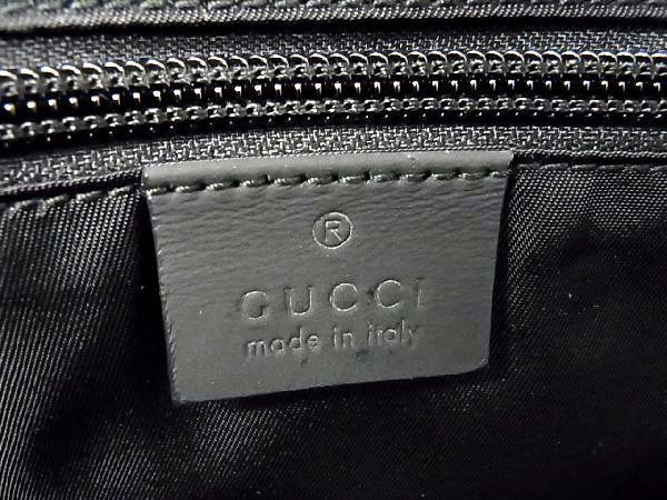 ■極美品■ GUCCI グッチ 246410 ウェブループ グッチシマ レザー ハンドバッグ トートバッグ メンズ レディース ブラック系 AW1094_画像9