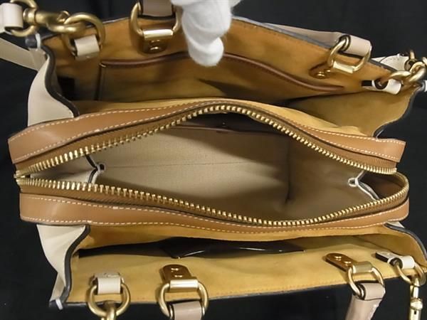 ■新品同様■ COACH コーチ CA302 ローグ25 テキスタイル ジャガード 3WAY クロスボディ ハンドバッグ ショルダー ベージュ系 AW1003_画像7