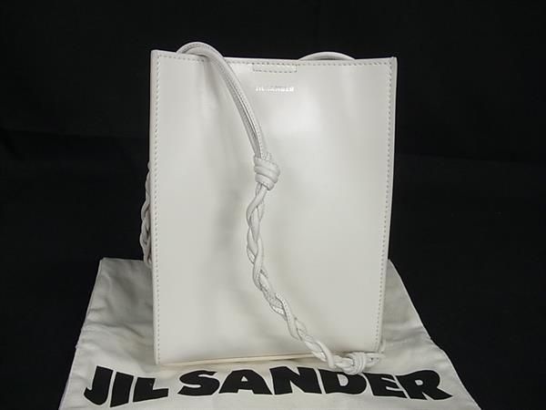 ■新品■未使用■ JIL SANDER　ジルサンダー レザー クロスボディ ショルダーバッグ ポシェット レディース ホワイト系 AT7510