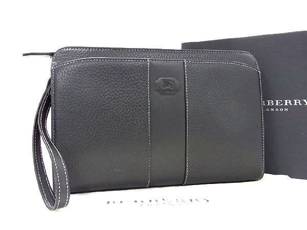 # новый товар # не использовался # BURBERRY Burberry кожа клатч ручная сумочка мужской оттенок черного AT7811