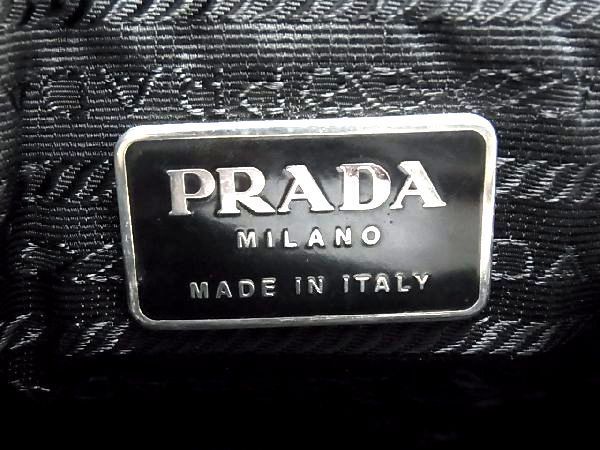 1円 ■美品■ PRADA プラダ B6677 テスートナイロン 巾着型 リュックサック デイパック バックパック レディース ブラック系 BH1093_画像6