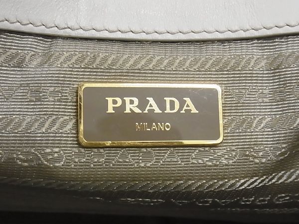 1円 ■美品■ PRADA プラダ テスートナイロン 2WAY ハンドバッグ ショルダーバッグ レディース ホワイト系 AR8491S1T1_画像6