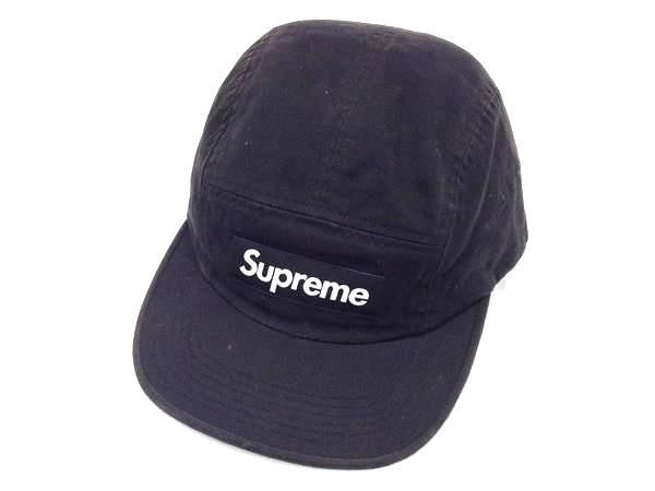 1円 Supreme シュプリーム コットン100％ ベースボールキャップ 帽子 メンズ レディース ブラック系 AT6313_画像1