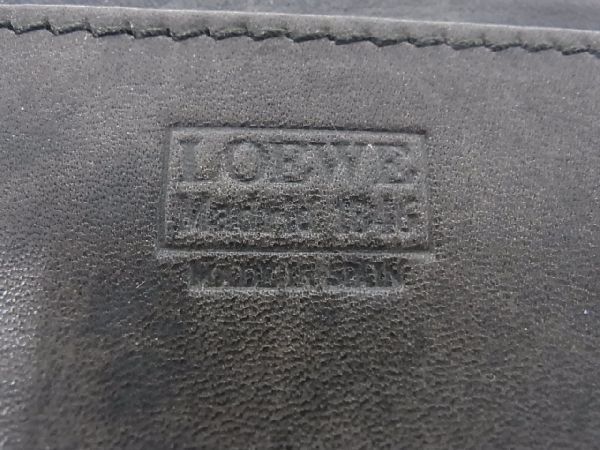 1円 LOEWE ロエベ アナグラム レザー クラッチバッグ セカンドバッグ レディース メンズ ブラック系 AW1455_画像6