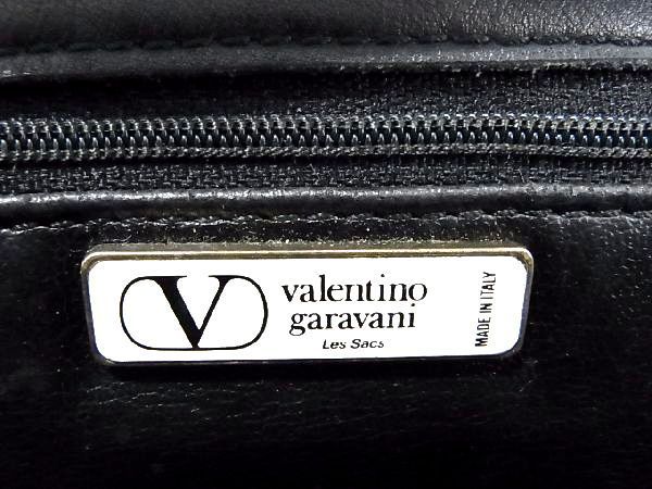 1円 VALENTINO GARAVANI ヴァレンティノ ガラヴァーニ レザー ショルダーバッグ 肩掛けかばん 斜め掛けかばん ブラック系 AW1442_画像6