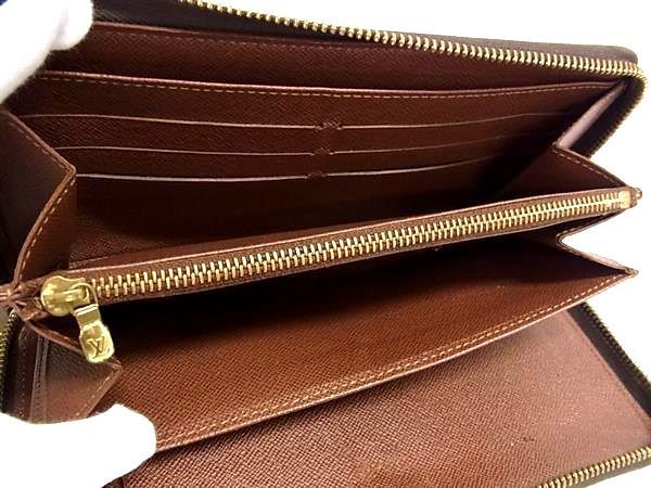 1円 LOUIS VUITTON ルイヴィトン M60002 モノグラム ジッピー オーガナイザー ラウンドファスナー 長財布 ウォレット ブラウン系 AT9566_画像5